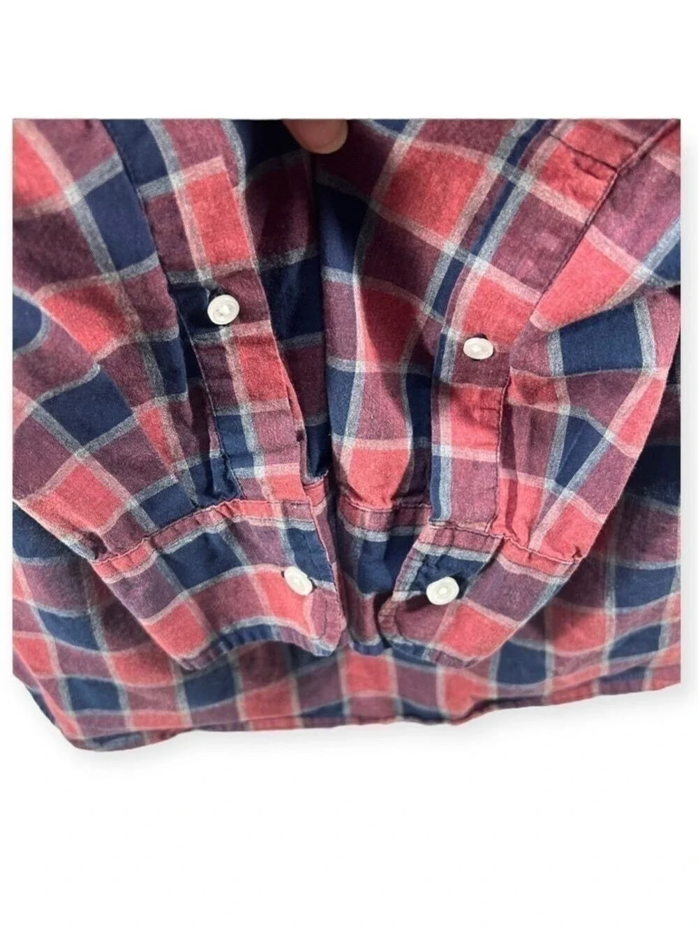J Crew Men’s Long Sleeves Buttons Down Slim Plaid Heather Cotton Shirt Size M